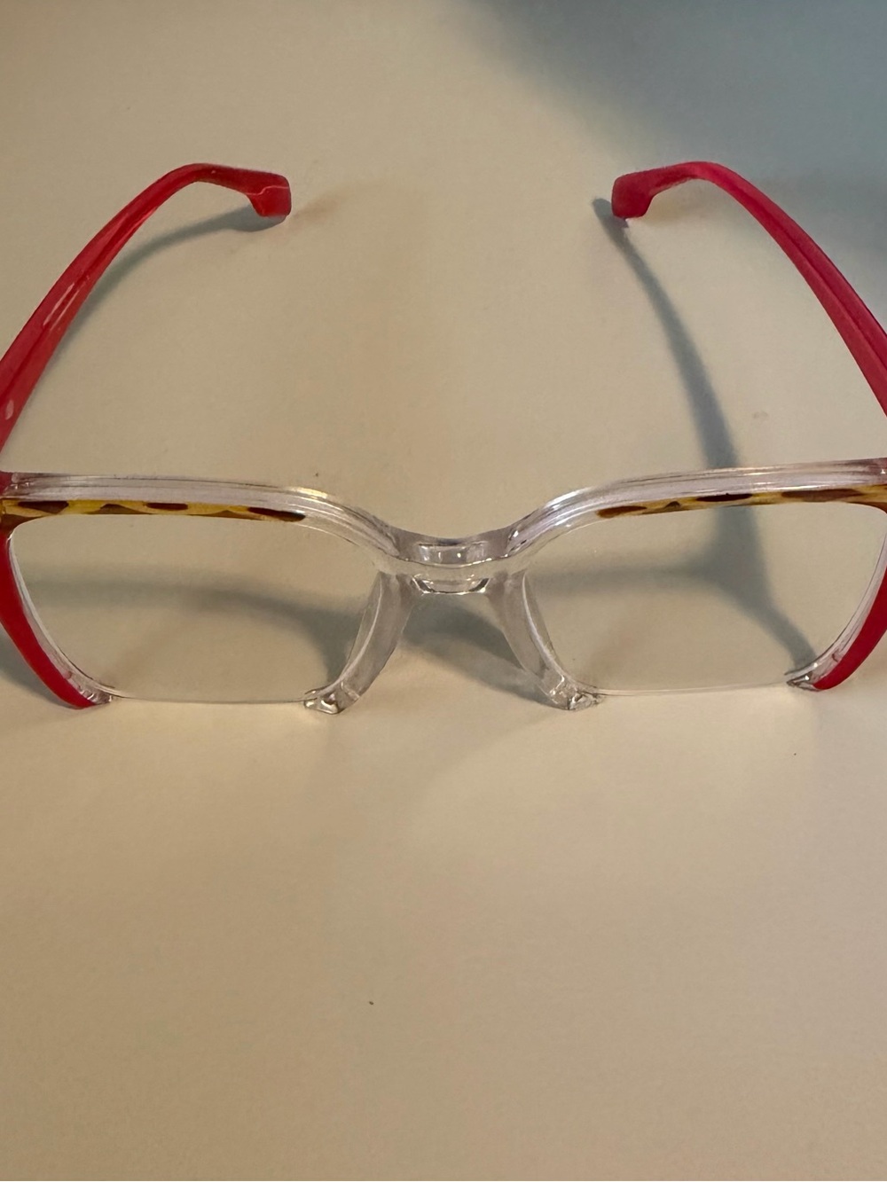 Clear Frame Reading Glasses with Pink Temples - Picture 2 of 4